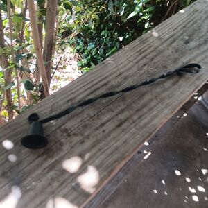 Vintage Black Candle Snuffer, Twisted Handle, Spanish Revival Metal